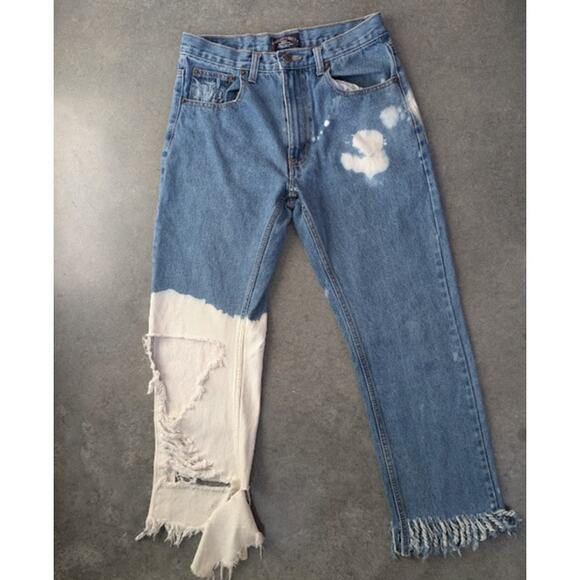 Architect Jean Co High-Rise Distressed Frayed Denim Bleached Women's Size 30 90s - Picture 1 of 15